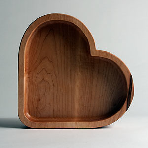 wooden heart shaped tray